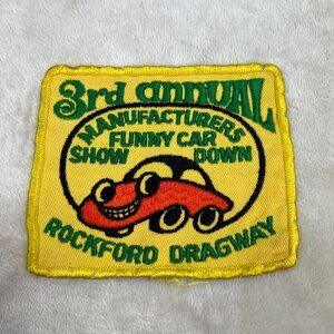 Vintage Rockford Dragway Funny Car Showdown Patch 1960s 3rd Annual Byron IL